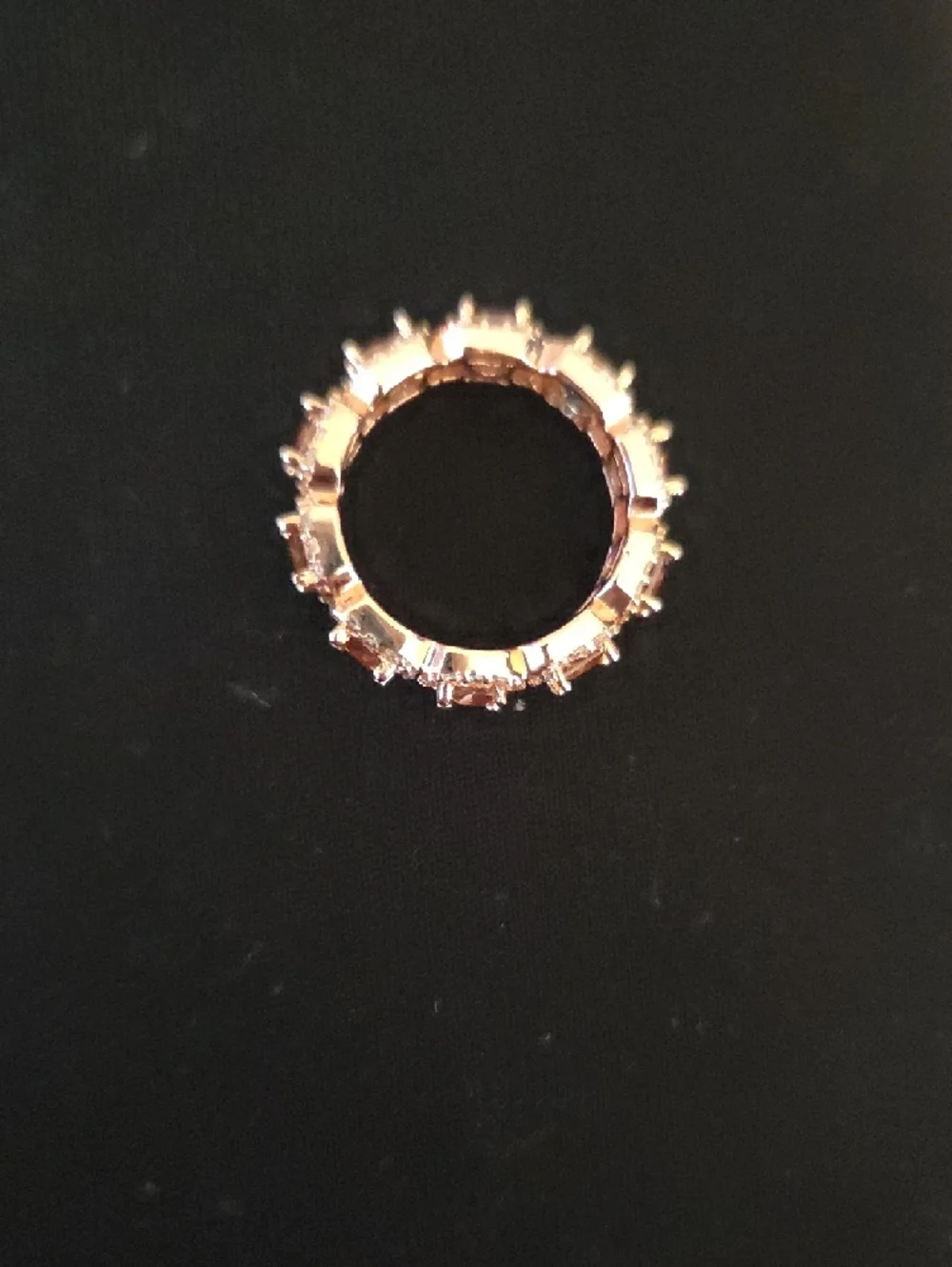 Rose Gold And CZ Suzy Levian Halo Eternity Band Princess And Round 925 Sz5.5